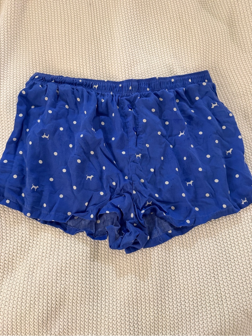 PINK Victoria's Secret Blue Polka Dot Lounge Shorts